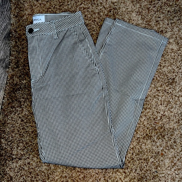 RVCA Pants - RVCA brand new, never worn, checker black and white. Slightly high waisted